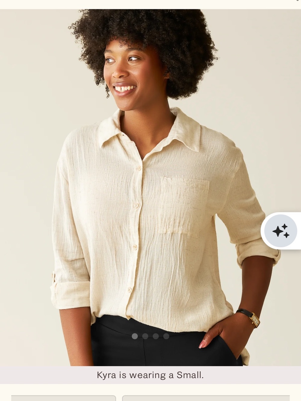 Kindred Bravely Reese Oversized Linen Button Down Shirt Large